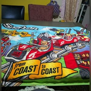 Snap On Rollar Coaster Towel Size 56w"*35.5h" Fraying On Sides/Stain As Shown